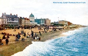 East Parade vom Pier, Worthing, Sussex, frühes 20. Jahrhundert von Unbekannt
