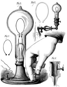 Edisons Kohlefadenlampe, 1880 von Unbekannt