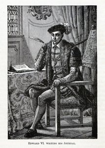 Eduard VI. schreibt sein Tagebuch, 1882 von Unbekannt