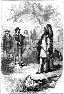Edward Winslows Besuch bei Massasoit, 17. Jahrhundert um 1880