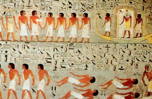 Ägyptisches Grab, Prozession der Krone, Theben, Ägypten