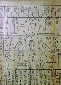 Ägyptische Darstellung einer Beerdigung und des Eintritts in die Unterwelt, Papyrus von Ani