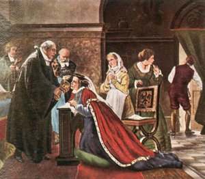 Kurfürstin Elisabeth nimmt nach dem protestantischen Gottesdienst die Kommunion, 1936 von Unbekannt