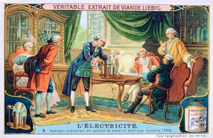 Elektrizitätsdemonstration, London, 1766, ca. 1900