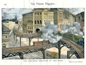 Hochbahn in New York, aus The Picture Magazine, 19. Jahrhundert von Unbekannt
