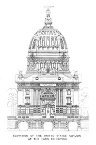 Ansicht des Pavillons der Vereinigten Staaten auf der Pariser Ausstellung, 1900