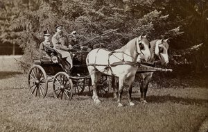 Kaiser Alexander III. (1845-1894) und Kaiserin Maria Fjodorowna (1847-1928) in einer Pferdekutsche von Unbekannt