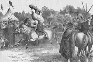 Englische Fröhlichkeit im 14. Jahrhundert: Tjost am Quintain, 1905