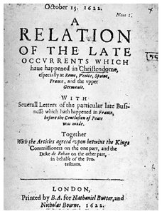 Englisches Nachrichtenbuch, 1622 von Unbekannt