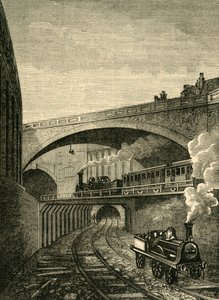 Eingang zum Clerkenwell-Tunnel von der Farringdon Street, ca. 1876 von Unbekannt