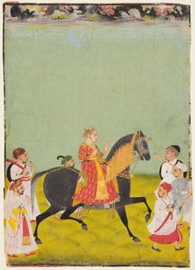 Reiterbildnis von Raj Singh II., Sohn von Pratap Singh, reg. 1752-55, ca. 1760