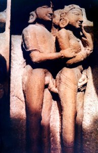 Erotische Skulptur, Hindu-Tempel, Khajuraho, Indien, 950 - 1050