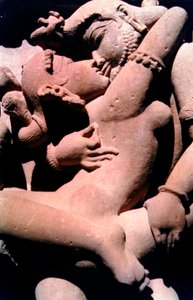 Erotische Skulptur, Hindu-Tempel, Khajuraho, Indien, 950-1050