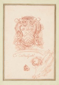 Wappen und Teil einer Figur von Unbekannt