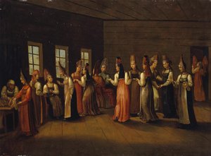 Hochzeitsvorabend in einem Kaufmannshaus, erstes Viertel des 19. Jahrhunderts