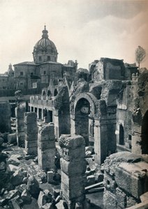 Ausgrabungen des Forums von Julius Caesar in Rom, um 1932 von Unbekannt