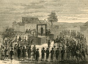 Hinrichtung von Lord Ferrers in Tyburn, 1760, um 1876