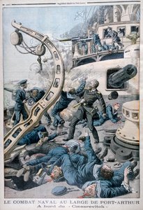 Explosion auf dem russischen Schlachtschiff Tsesarevich, Schlacht am Gelben Meer, 10. August 1904 von Unbekannt