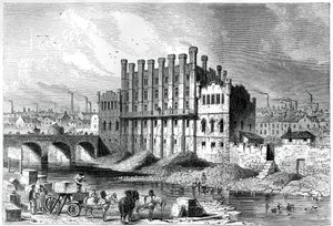 Außenansicht der Schlossmühle in Sheffield, 1886 von Unbekannt