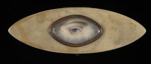 Augenminiatur auf einer elliptischen Elfenbeinschachtel von Unbekannt