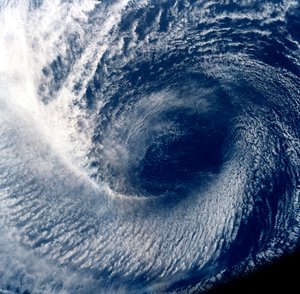 Auge des tropischen Sturms Blanca, fotografiert zwischen dem 17. und 24. Juni 1985