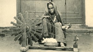 Frau beim Spinnen, Jaipur