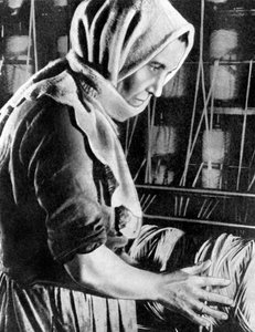 Weibliche Fabrikarbeiterin, Moskau, 1936