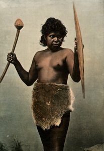 Australische Frau mit den Waffen ihres Mannes, 1900
