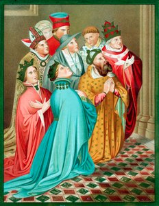 Ferdinand I. von Aragon und seine Königin beim Gebet