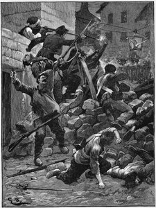 Kämpfe an den Barrikaden, Julimonarchie, Frankreich, 1848 um 1885