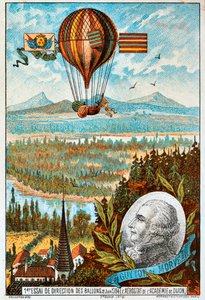 Erster Versuch von Guyton de Morveau, einen Ballon zu lenken, Dijon, Frankreich, 1784 von Unbekannt