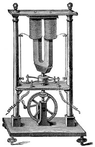 Erster magnetoelektrischer Motor gebaut von Hippolyte Pixii, um 1832 um 1890 von Unbekannt