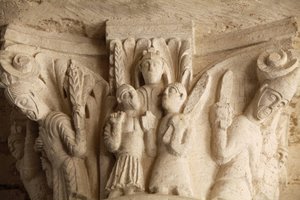 Fleury-Abtei Basilika Vorhalle Kapitell Saint Benoit sur Loire Frankreich von Unbekannt
