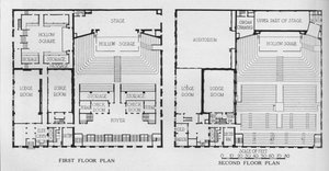 Grundrisse, der Freimaurertempel, Birmingham, Alabama, 1924