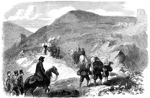 Florence Nightingale besucht die Hüttenkrankenhäuser in Balaklawa, 1855