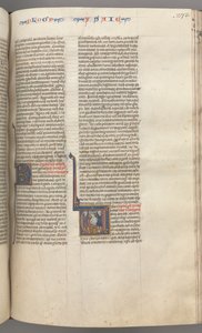 Fol. 273r, Jesaja, historiierte Initiale V, das Martyrium von Jesaja, um 1275-1300 von Unbekannt