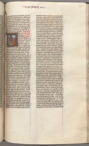 Fol. 350r, Hosea, historisierte Initiale V, Hosea predigt drei Männern, um 1275-1300