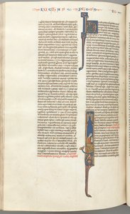 Fol. 425v, Johannes, historiierte Initiale I, Johannes sitzend schreibend, ca. 1275-1300 von Unbekannt