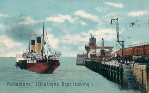Folkestone Boulogne Boot verlässt, ca. 1905 von Unbekannt
