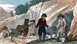 Fossilienjagd in der Kreidegrube von Cherry Hinton, Cambridgeshire, 1822