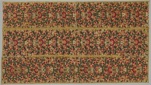 Vier Bordüren von einer Bettdecke, 1700er Jahre