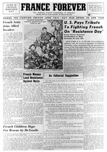Frankreich für immer, Zeitung, 18. Juni 1944