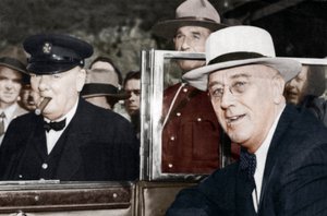 Franklin D. Roosevelt und Winston Churchill treffen sich in Quebec, Kanada, 1944 von Unbekannt