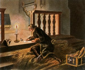 Friedrich II. in der Dorfkirche von Elsnig...nach der Schlacht bei Torgau, 3. November 1760, 1936