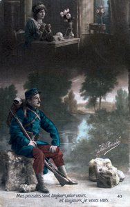 Französische Postkarte aus dem Ersten Weltkrieg, 1914-1918