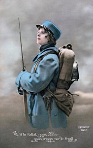 Französische Postkarte aus dem Ersten Weltkrieg, 1914-1918