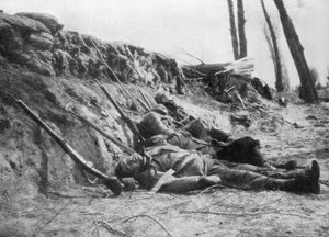 Französische Zouave-Infanterie durch Gas getötet, Zweite Schlacht von Ypern, Belgien, 22. April 1915