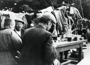 Französische und belgische Flüchtlinge, Rambouillet, Frankreich, 16. Juli 1940