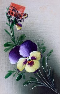 Französische Blumenpostkarte, ca. 1900