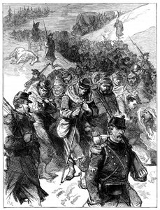 Französischer Rückzug in die Schweiz, 30. Januar-1. Februar 1871 um 1880 von Unbekannt